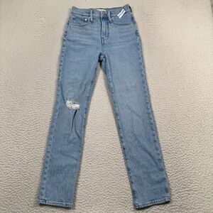 NWT Madewell The Perfect Vintage Jeans Womens 24 Distressed‎ Medium Wash Denim